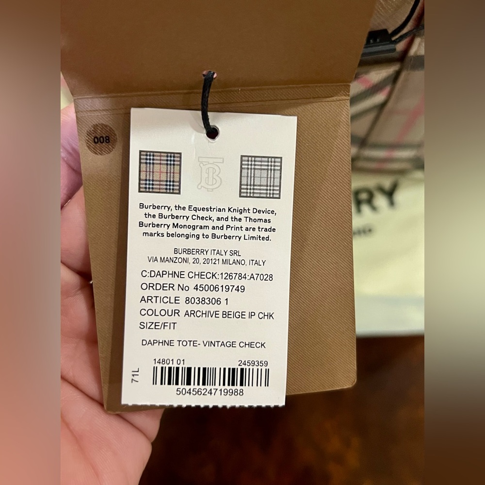 Burberry Daphne Vintage Check Tote Bag - Picture 4 of 11